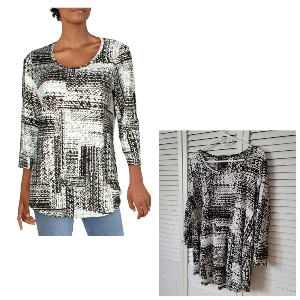 JM COLLECTION Peplum Blouse, Size 2X